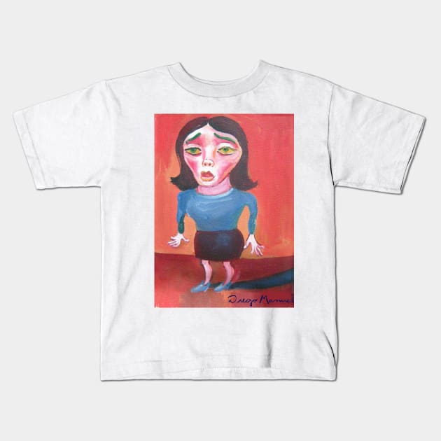 Girl with cute eyes, people from the neighborhood Kids T-Shirt by diegomanuel